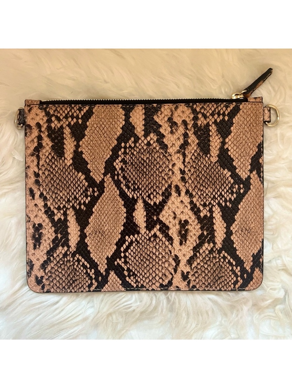 New! THEORY Snakeskin Clutch Pouch Bag - Picture 4 of 7